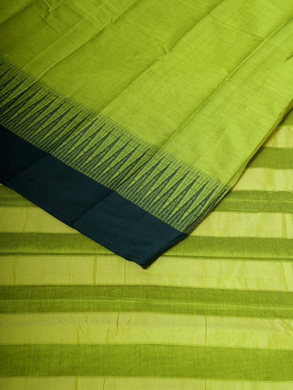 Lime Green Narayanpet Handloom Cotton Saree